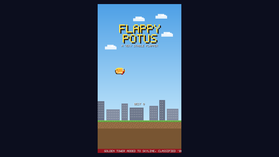 Flappy POTUS title screen
